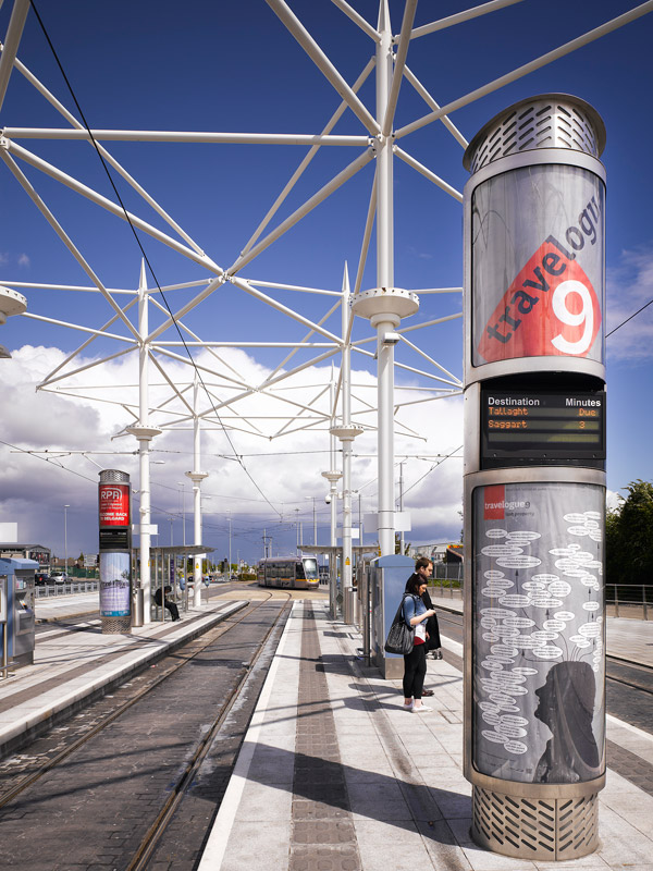 Travelogue poster at Luas stop